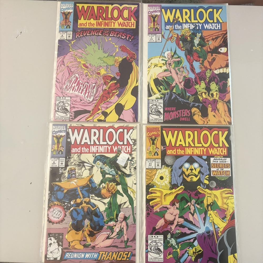 Warlock And The Infinity Watch Marvel Comics Lot 4 #8-11 1992 Thanos Gamora